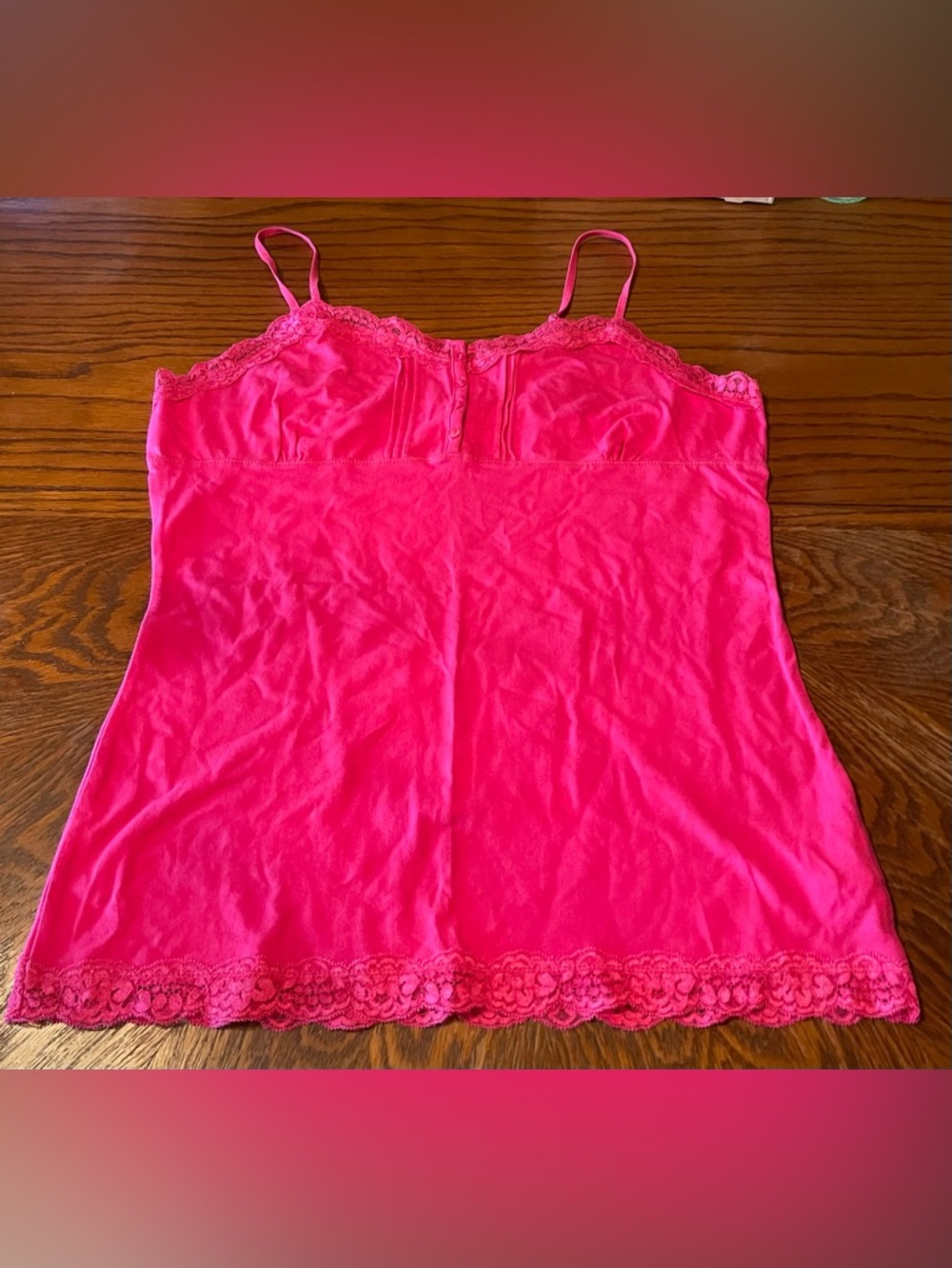 Arizona Jean Company Hot Pink Lace-Trim Camisole Juniors Size XL